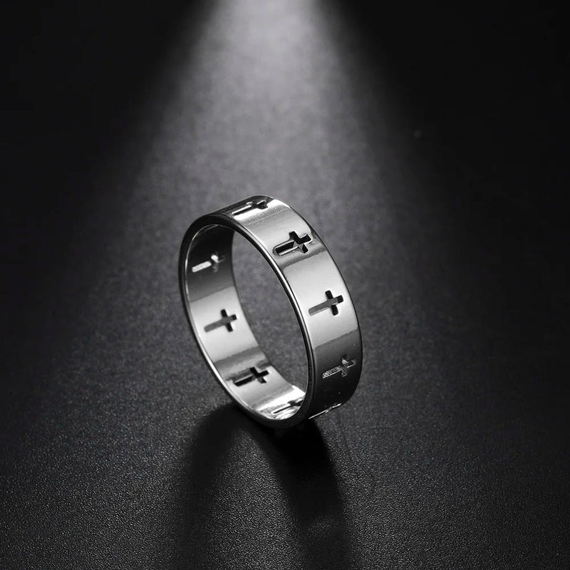 Carmiora - Frauen Hollow Cross Ring