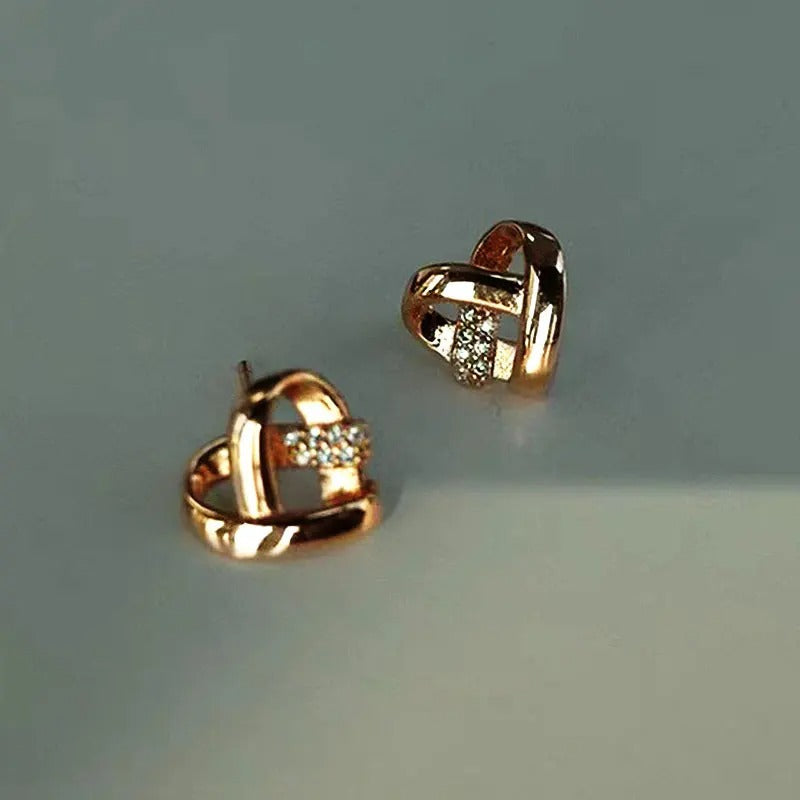 Carmiora - Strass Herz Ohrstecker