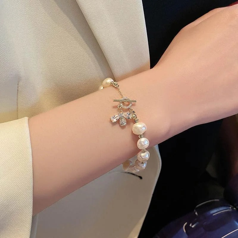 Carmiora - Elegantes Perlen glitzernder Kette armband