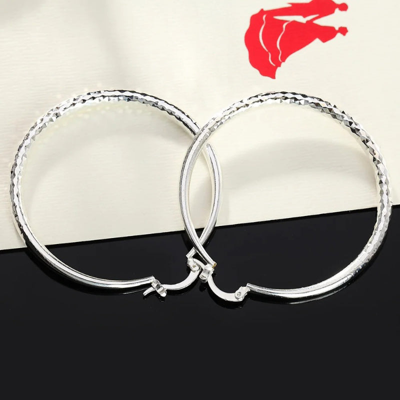 Creolen aus Sterlingsilber mit großem Kreis für Damen