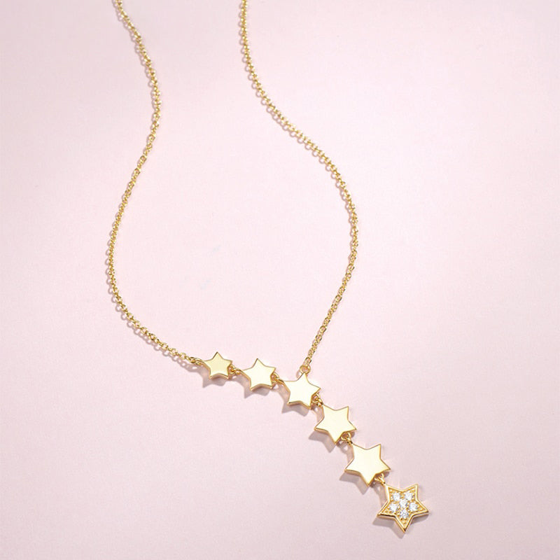 Sterne sind ausgerichtet Edelstahl Mode Halskette