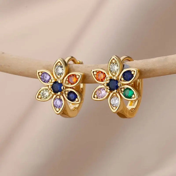 Chavri - Bezaubernde Regenbogen-Zirkon-Ohrringe