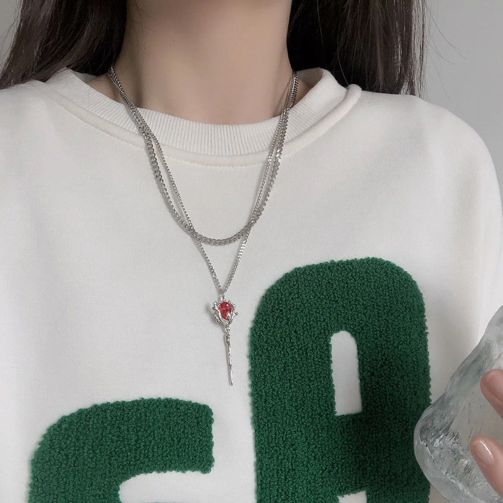 Carmiora - Rose Schicht Halskette