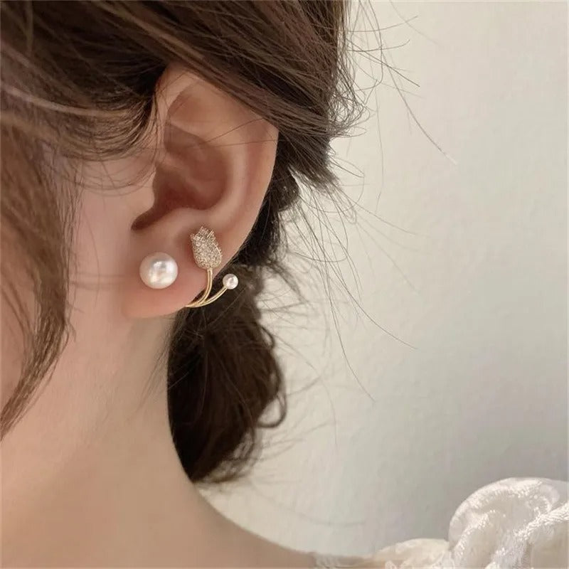 Carmiora - Glänzende Tulpen-Ohrstecker