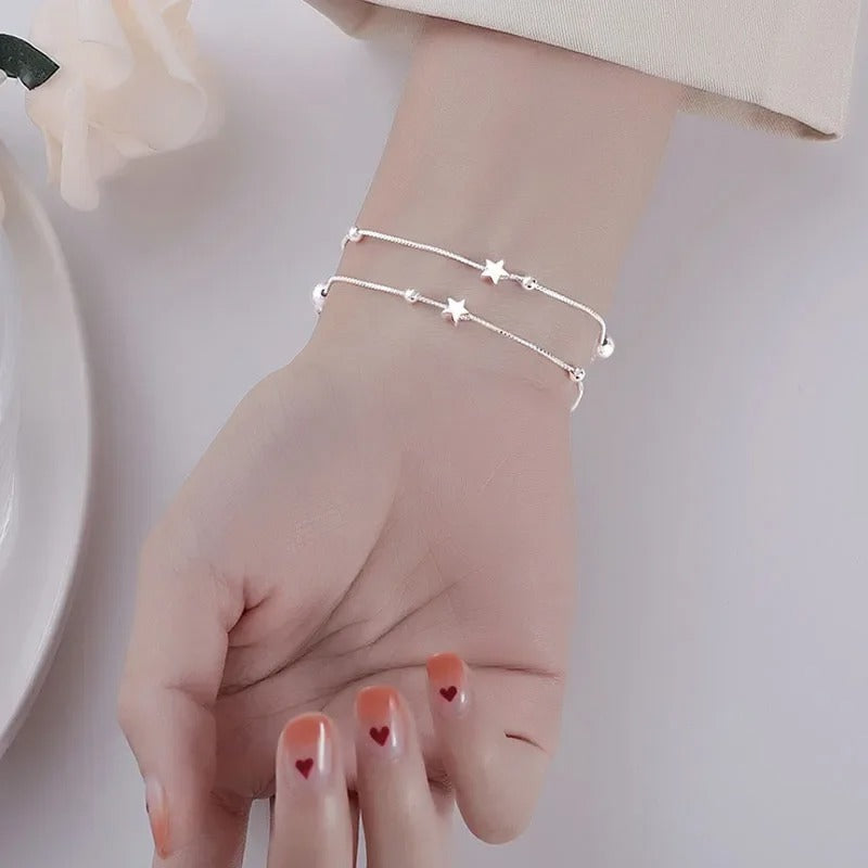 Carmiora - Luxuriöses geschichtetes Silberarmband
