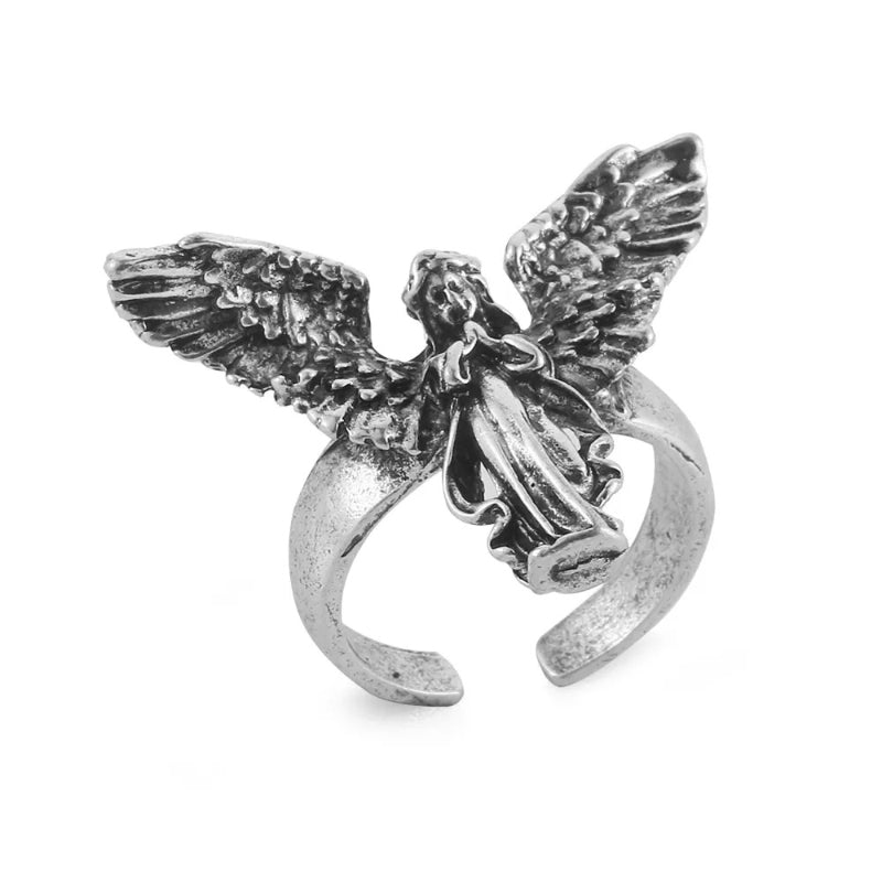 Verstellbare Ringe mit Engel im Vintage-Gothic-Stil