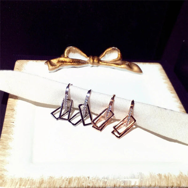 Exquisite geometrische Ohrringe mit Zirkonia