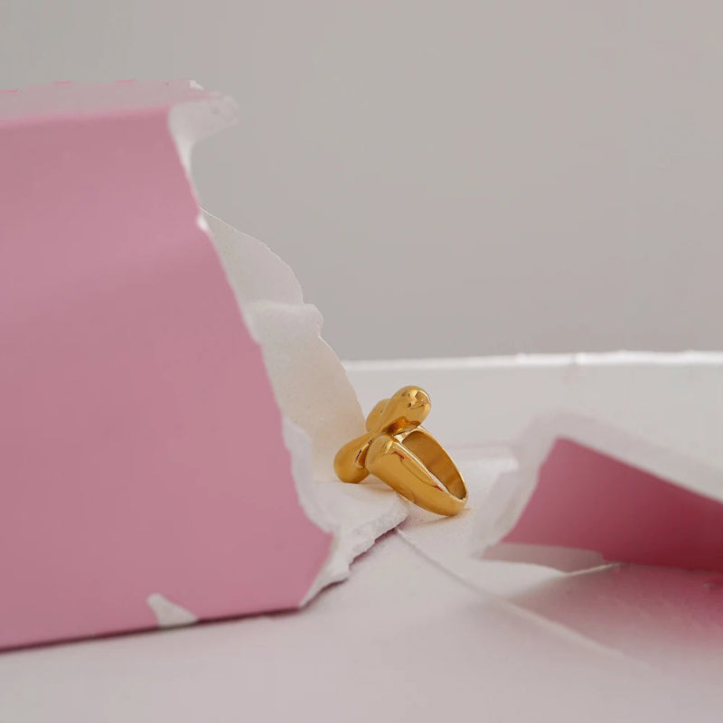 Statement-Ringe aus Edelstahl im geometrischen Stil für Damen