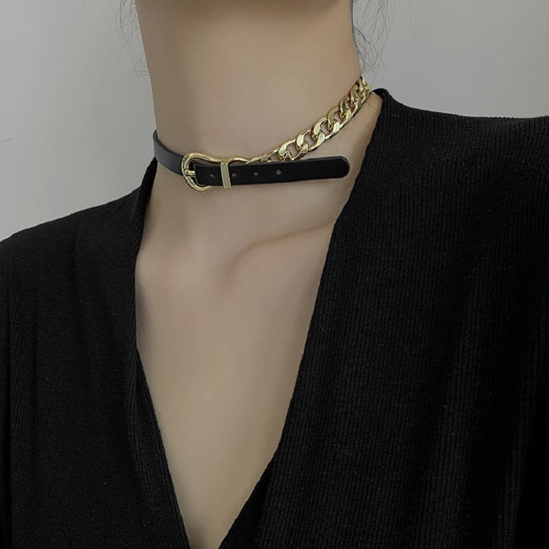 Trendy Schnalle Gürtel Choker Halskette Kollektion