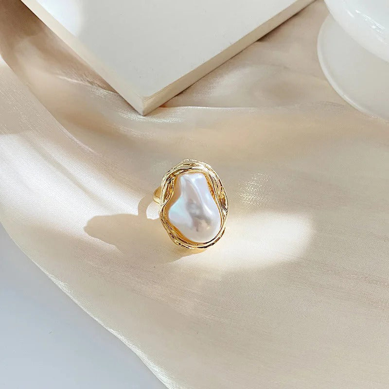 Exquisiter Ring mit Kunstperlen-Dekor für Damen