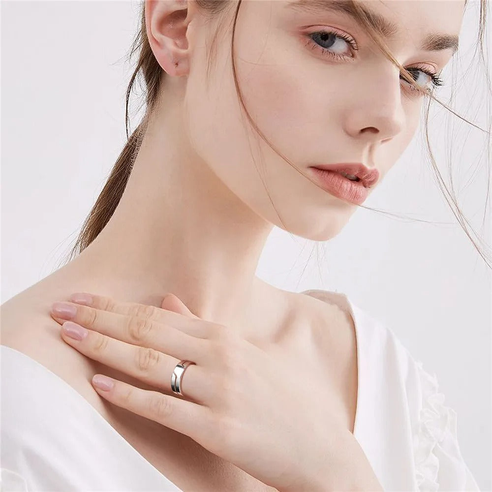 Chavri - Polierter Stahl-Statement-Ring