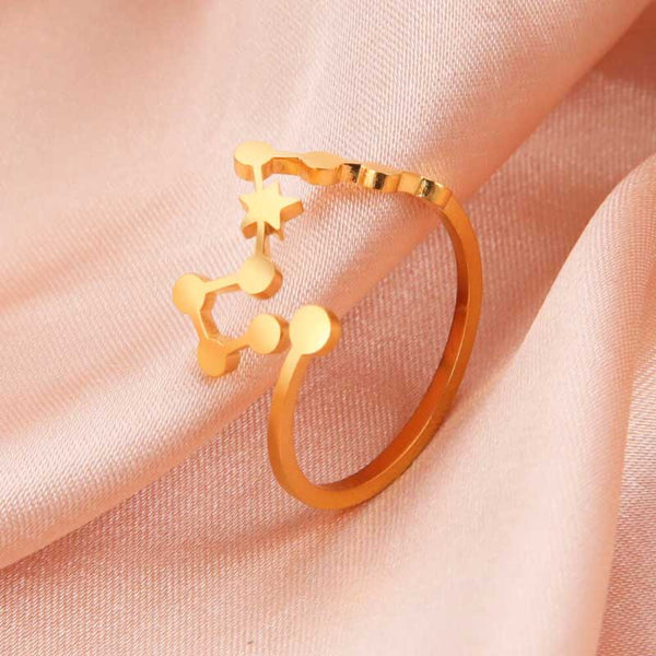 Minimalistische verstellbare Ringe aus Edelstahl mit Sternbild