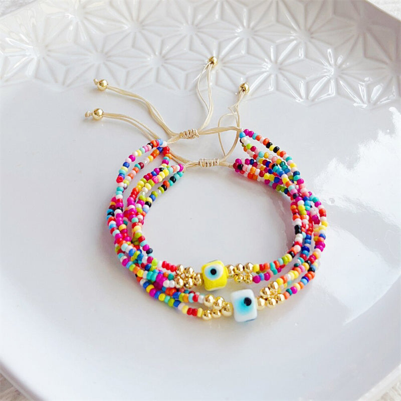 Bunte Eye Candy Bohemian handgefertigte Perlenarmbänder
