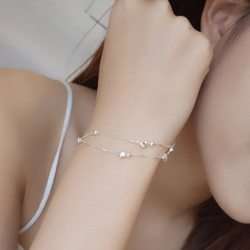 Carmiora - Luxuriöses geschichtetes Silberarmband
