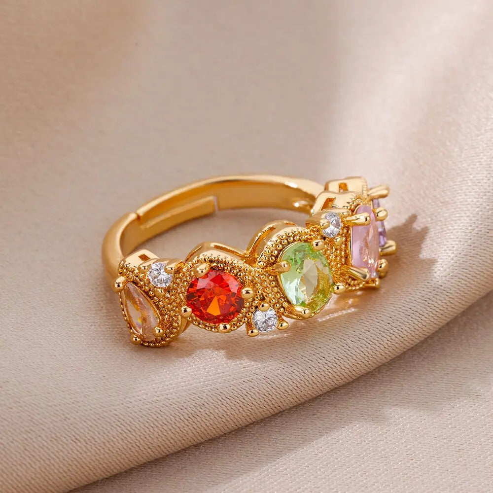 Chavri - Geometrische Zirkon-Kristall Ringe