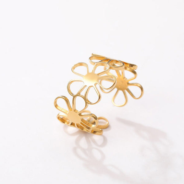 Exquisite, ausgehöhlte, verstellbare Gänseblümchen-Blumenringe