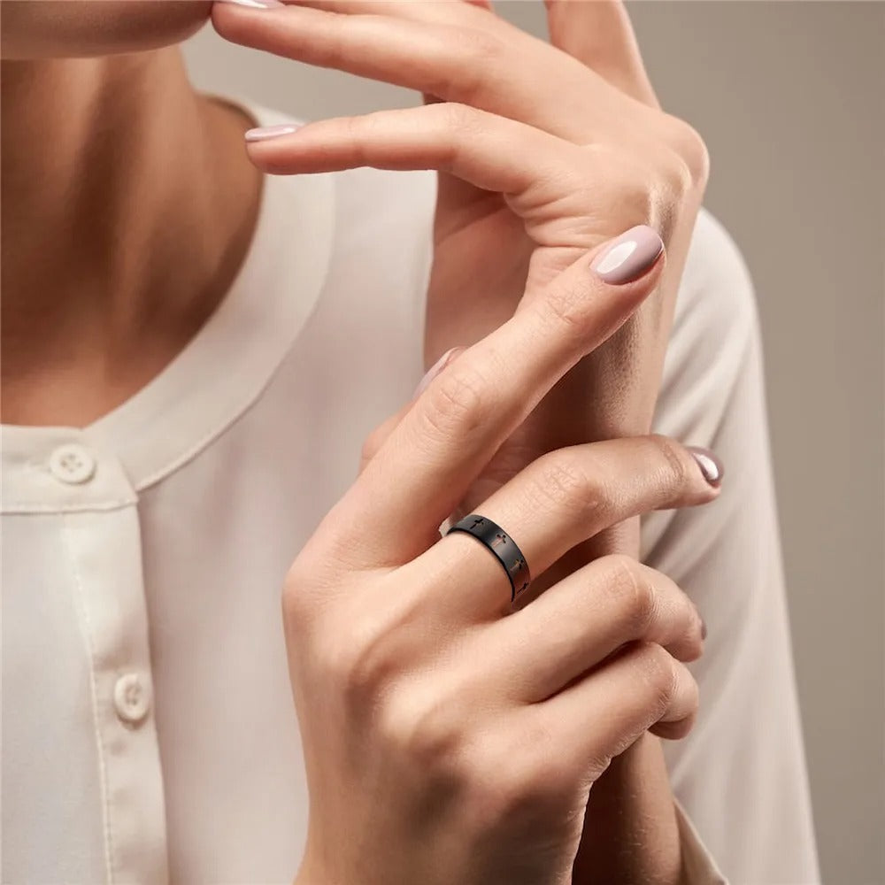 Carmiora - Frauen Hollow Cross Ring