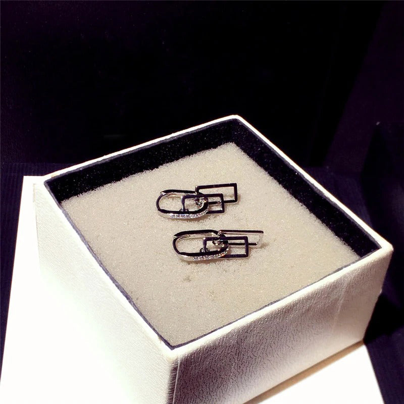 Exquisite geometrische Ohrringe mit Zirkonia