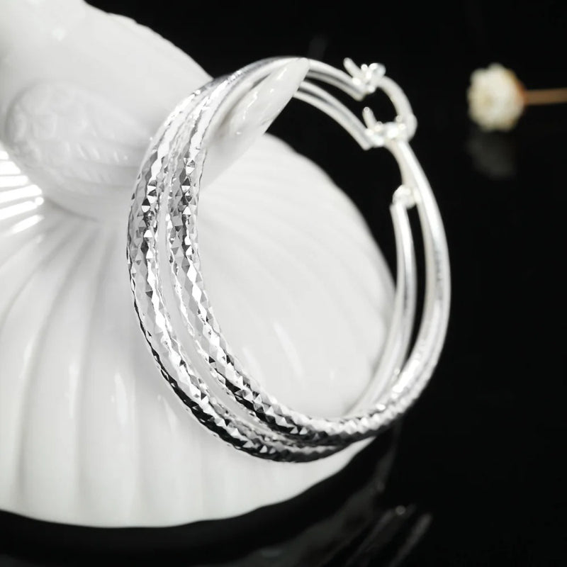 Creolen aus Sterlingsilber mit großem Kreis für Damen
