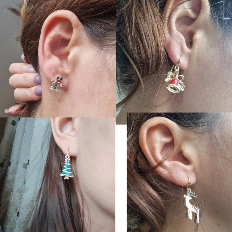 6 Paar fabelhafte und festliche Weihnachtsmode-Ohrringe