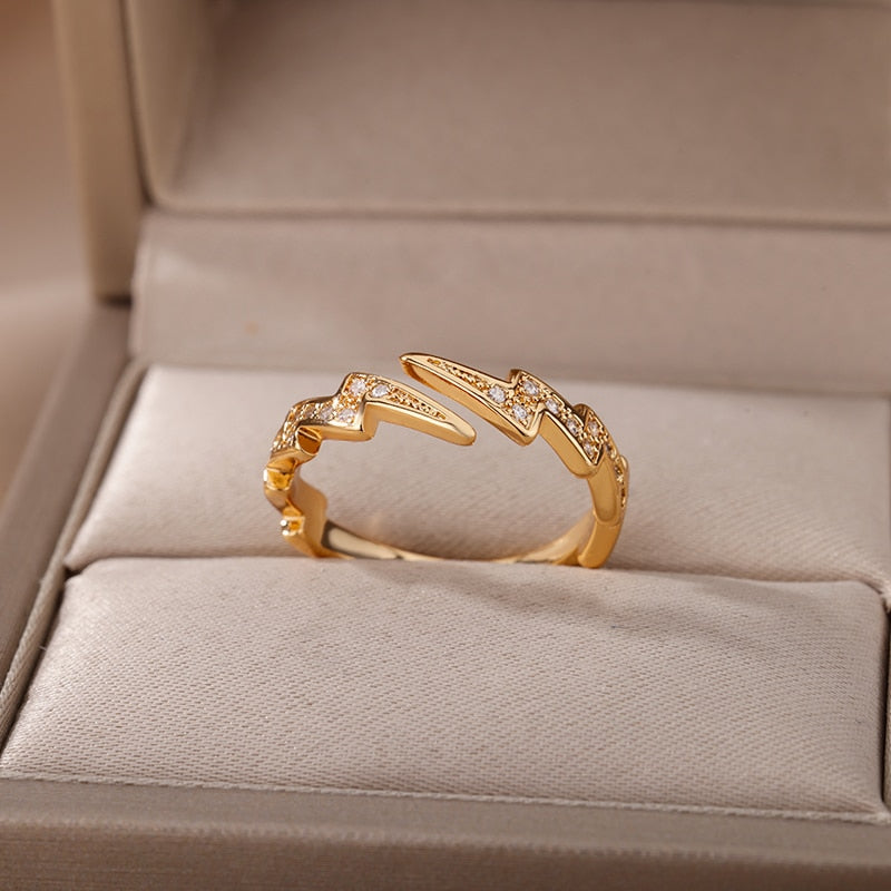 Stapelbare und verstellbare minimalistische Ringkollektion aus Gold und Silber