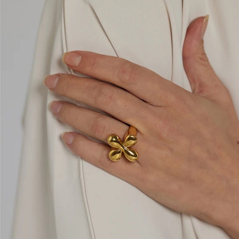 Statement-Ringe aus Edelstahl im geometrischen Stil für Damen