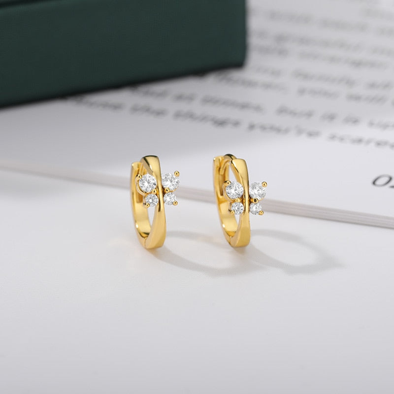 Zirkonia Schmetterling Mini Creolen Edelstahl Ohrring Kollektion