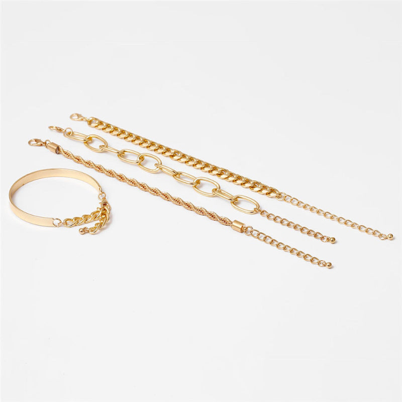 Mehrlagige, dick vergoldete Kettenarmbänder