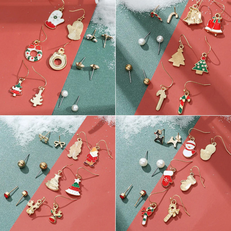 6 Paar fabelhafte und festliche Weihnachtsmode-Ohrringe