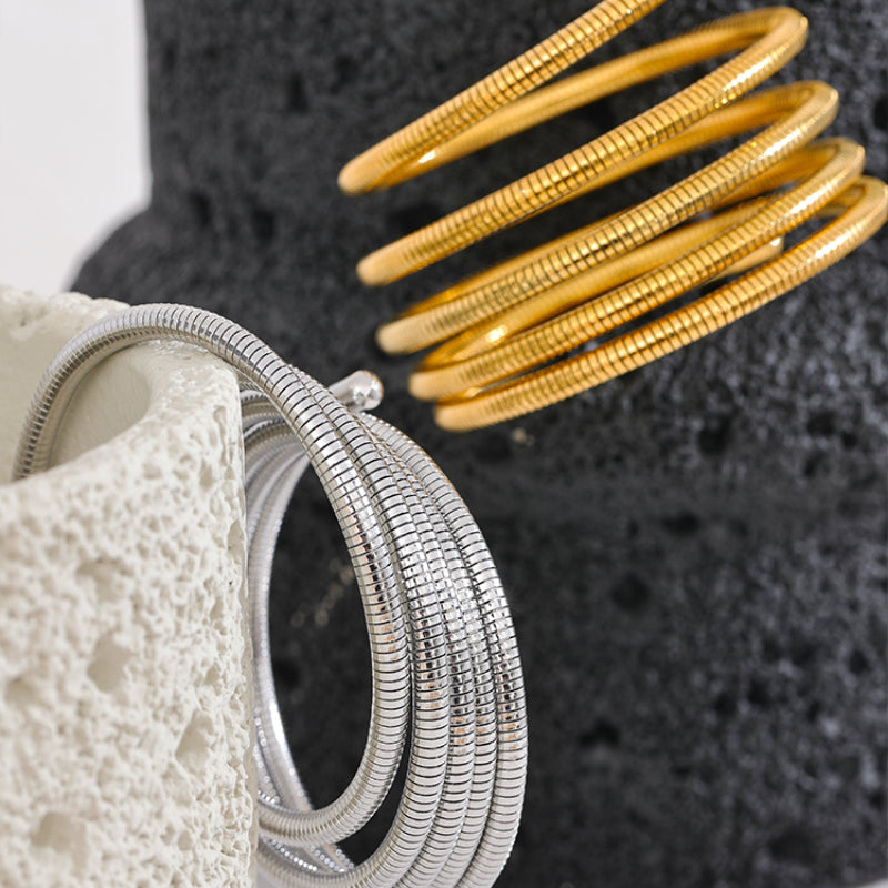 Mehrlagige Wickelarmbänder aus Edelstahl