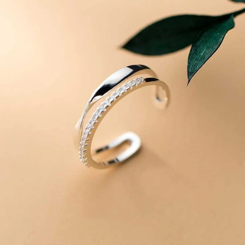 Carmiora - Schimmernder CZ-Ring in zwei Lagen