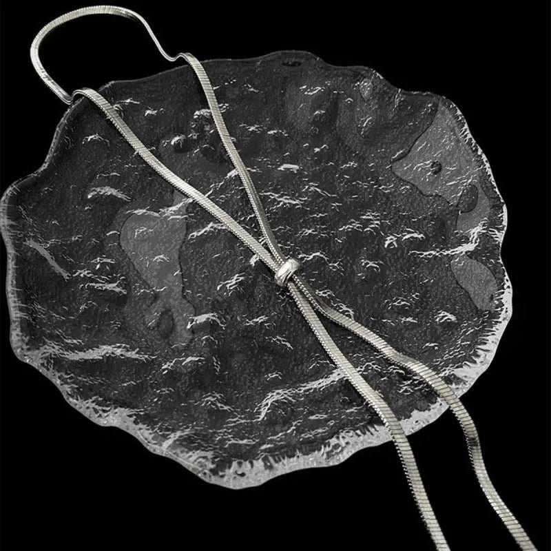 Endless Glamour – Verstellbare lange, flache Halskette im Y-Stil