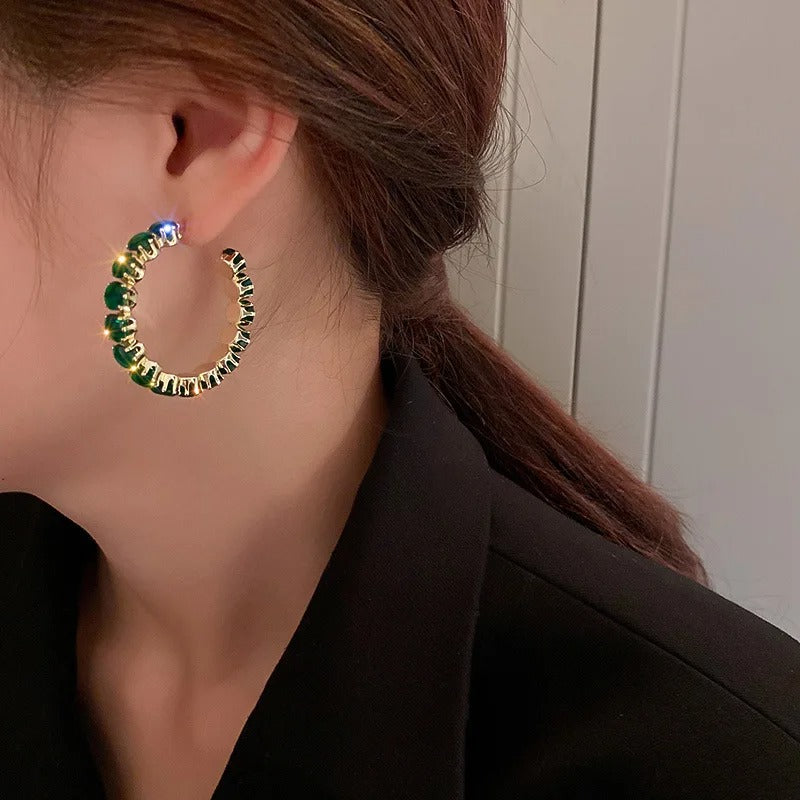Carmiora - Glitterring Crystal Hoop Ohrringe