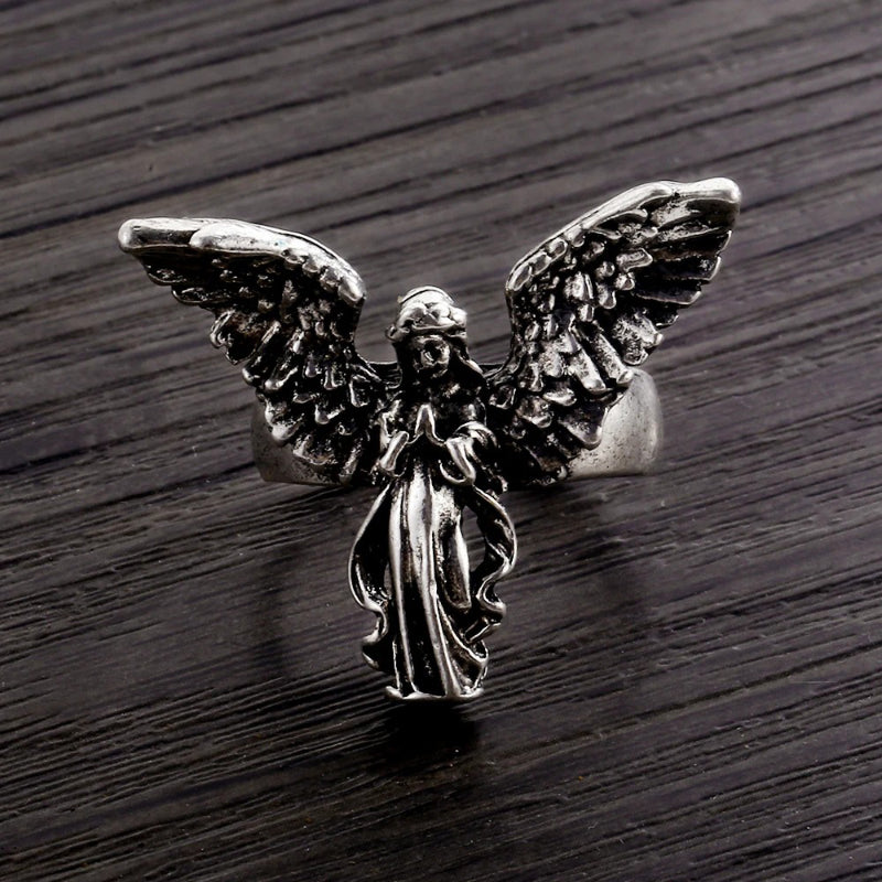 Verstellbare Ringe mit Engel im Vintage-Gothic-Stil