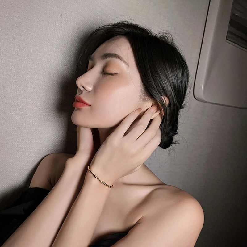 Armreife aus Edelstahl im Bambus-Design