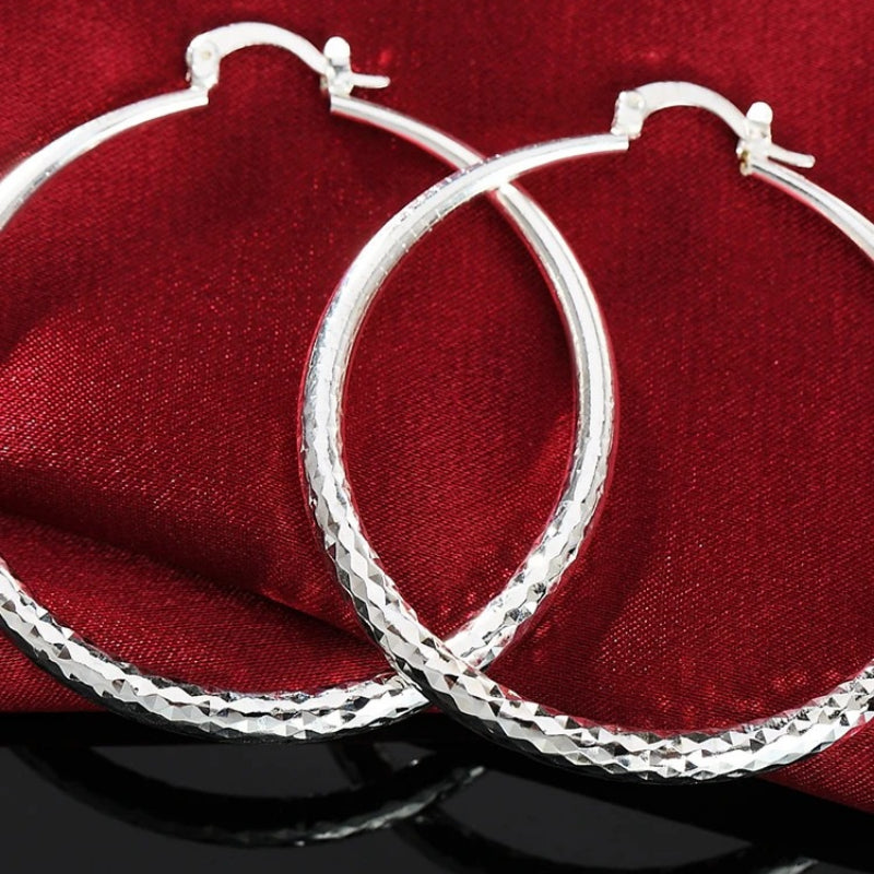 Creolen aus Sterlingsilber mit großem Kreis für Damen