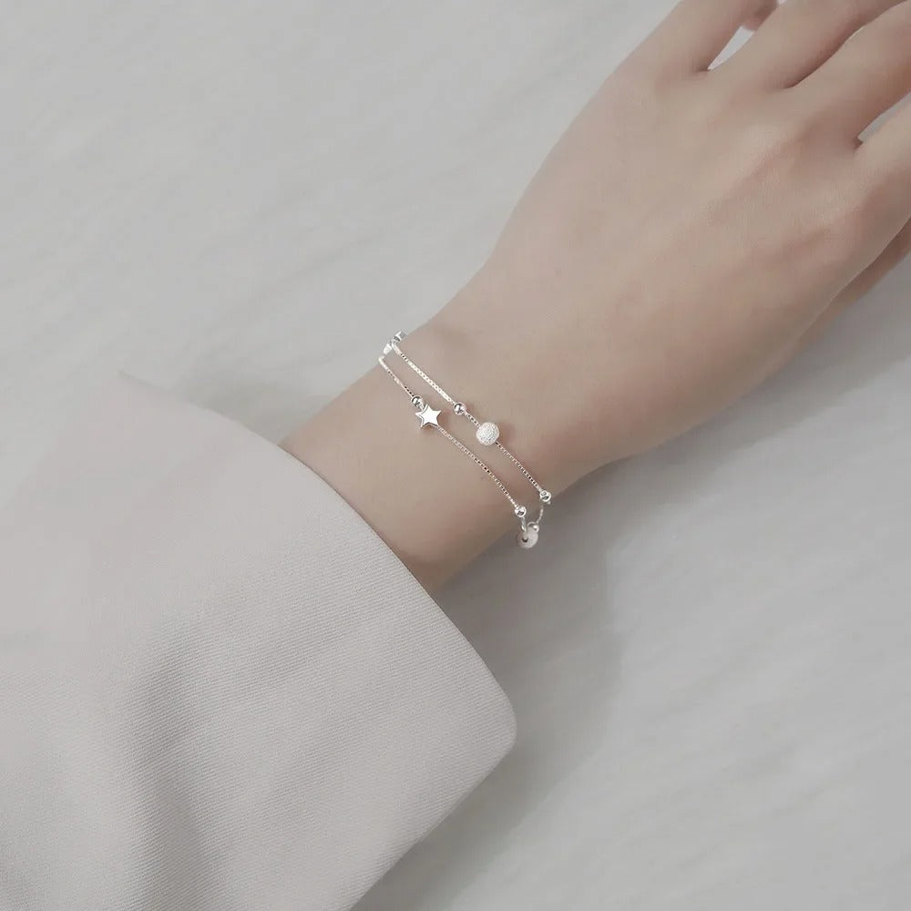 Carmiora - Luxuriöses geschichtetes Silberarmband