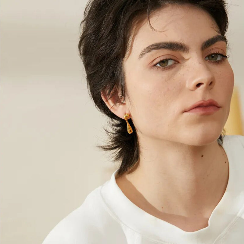 Trendy asymmetrische Modeohrringe aus Edelstahl