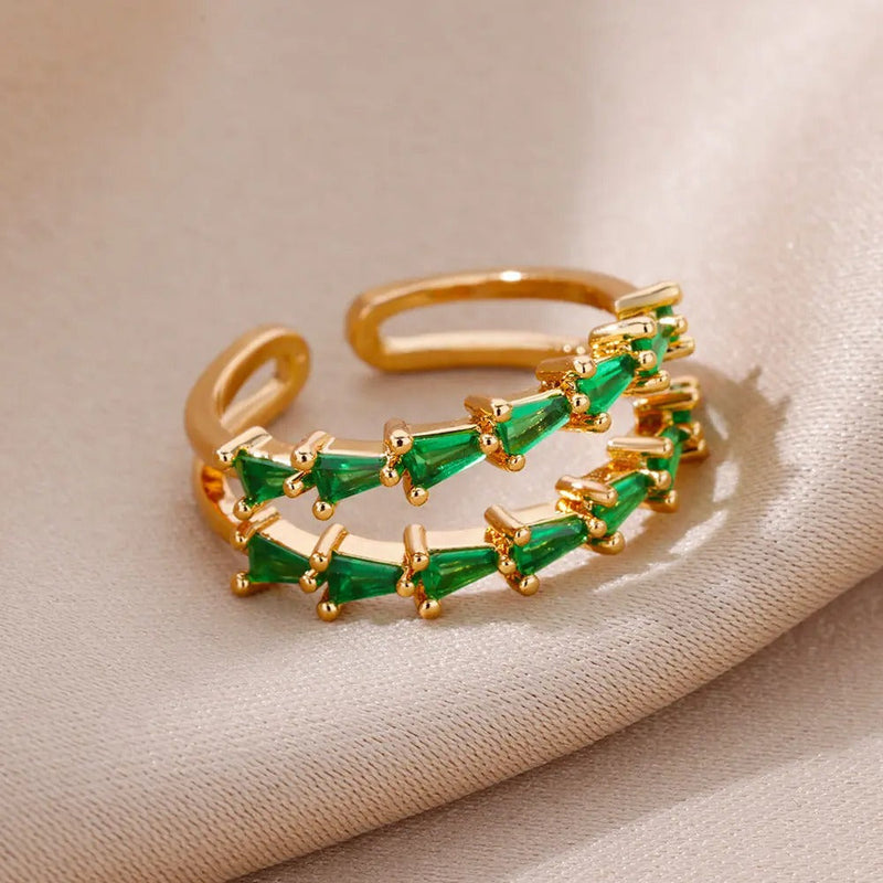 Carmiora - Geometrische Zirkon-Kristall Ringe