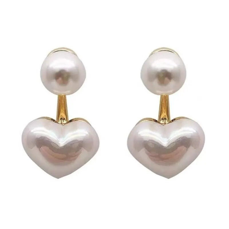 Damen-Ohrstecker mit Perlenherz