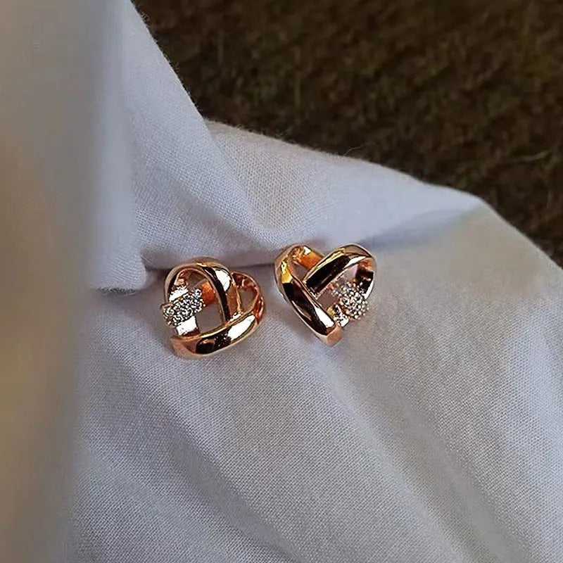 Carmiora - Strass Herz Ohrstecker