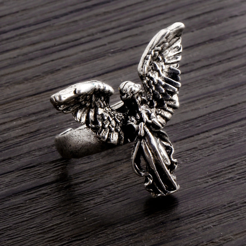 Verstellbare Ringe mit Engel im Vintage-Gothic-Stil