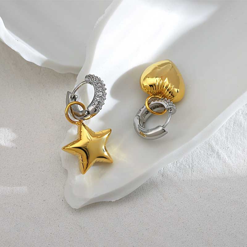 Mini-Ohrhänger mit Herz- und Sternanhängern in Ballonform