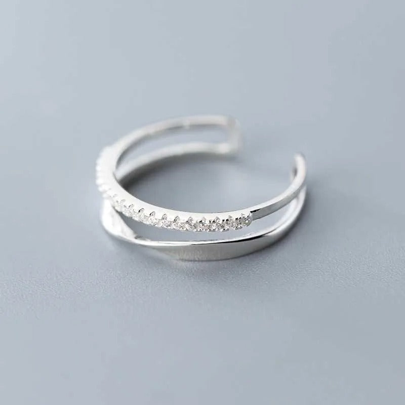 Carmiora - Schimmernder CZ-Ring in zwei Lagen