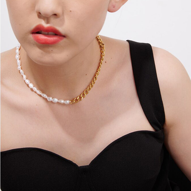 Trendsetter Halskette mit Süßwasser-Zuchtperlen