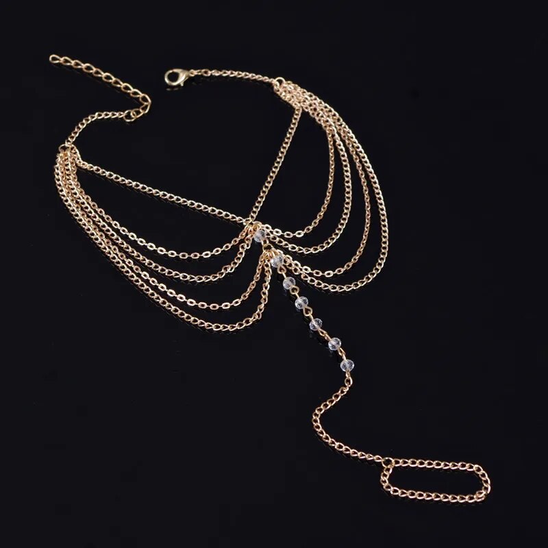 Mehrlagige, modische Fußkettchen-Armbänder