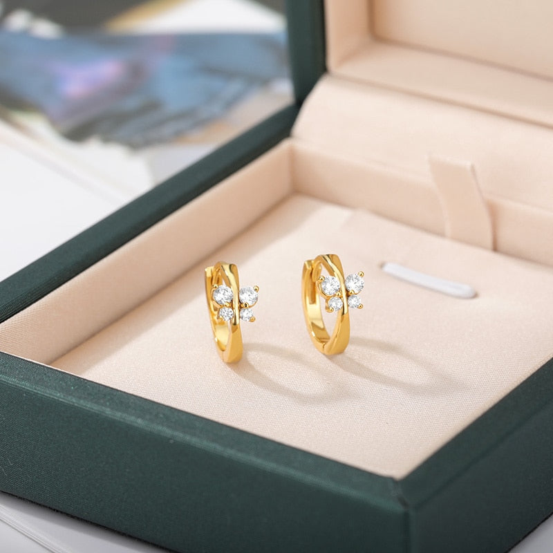 Zirkonia Schmetterling Mini Creolen Edelstahl Ohrring Kollektion