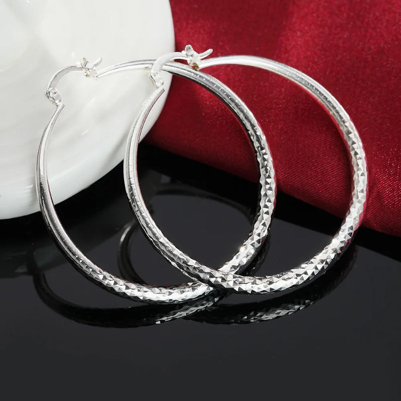 Creolen aus Sterlingsilber mit großem Kreis für Damen