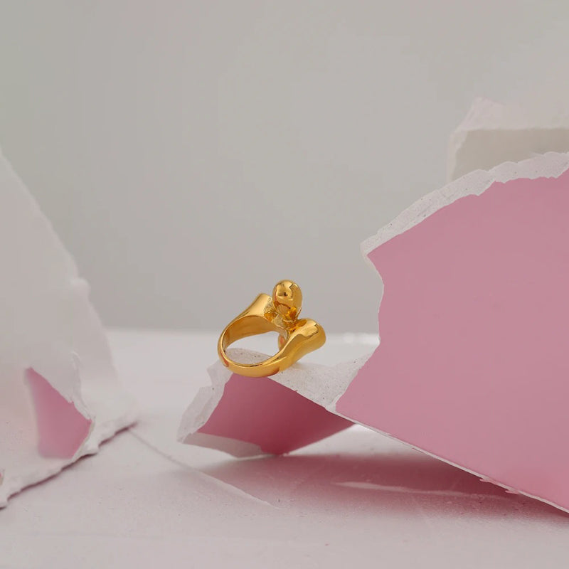 Statement-Ringe aus Edelstahl im geometrischen Stil für Damen