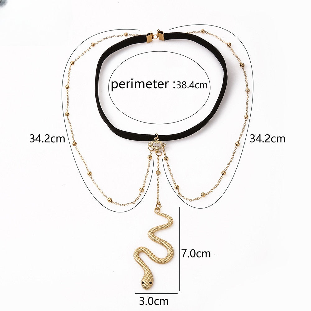 Verführerische Oberschenkelkette mit Schlangenanhänger-Akzent